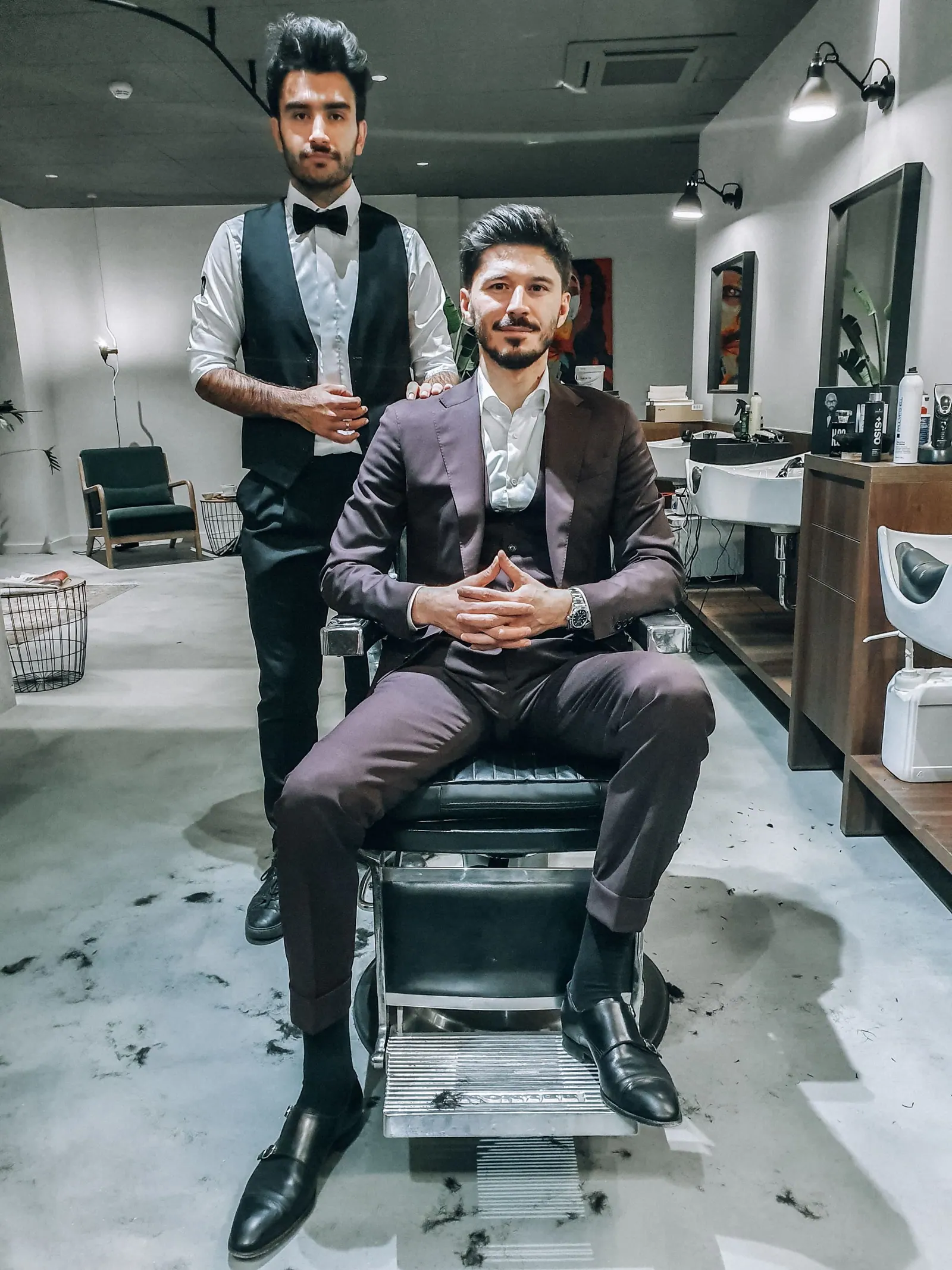 In de barberstoel